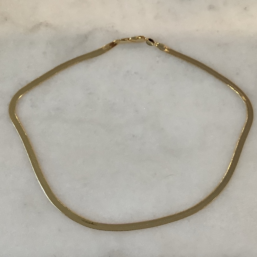 14KT Gold Plated Herringbone Necklace, Brand New 16inches